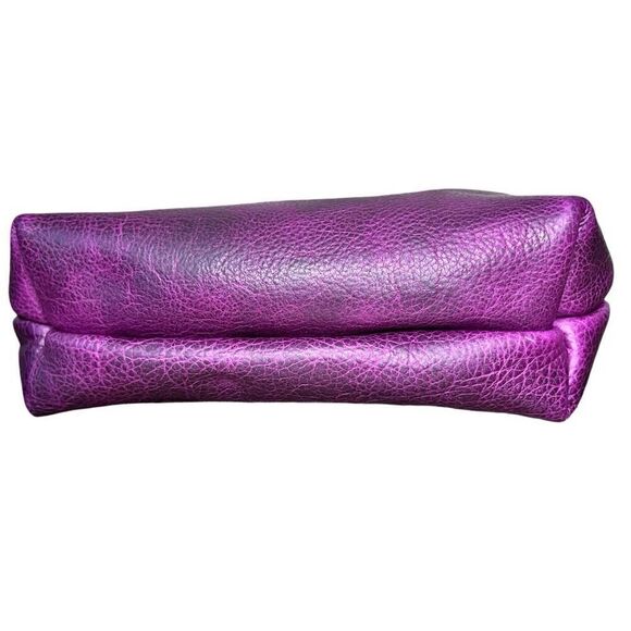 Custom Tote in Grape Bison With Tan Handles - Picture 3 of 9